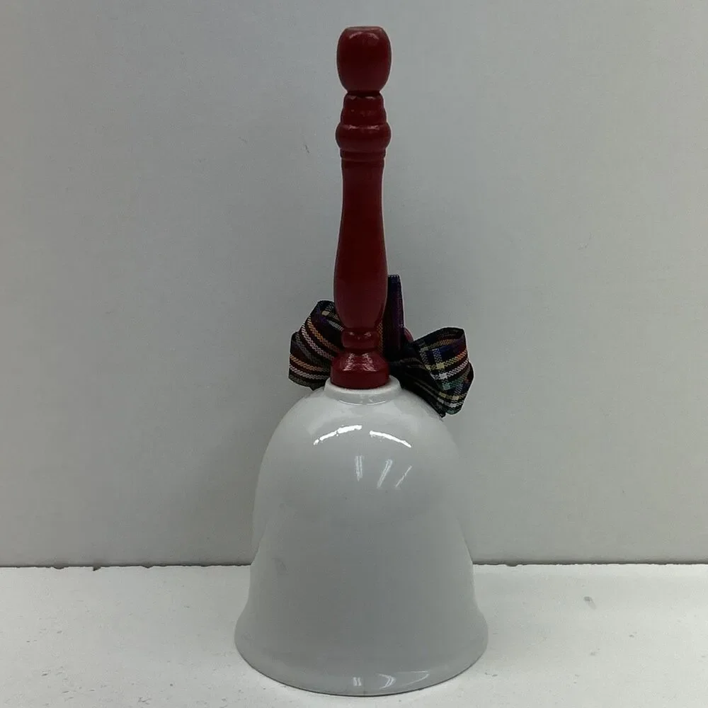 Christmas Is Love Joy Peace and Friends Bell Holly Bow‎ Wood Handle Holiday